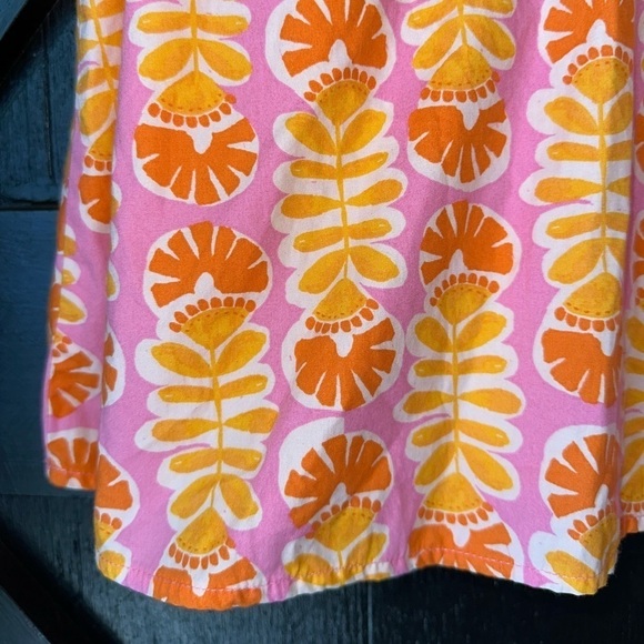 Mud Pie Becky Colorful Flutter Sleeve Cotton Poplin V-Neck Resort Style Top Sz M - Picture 10 of 12